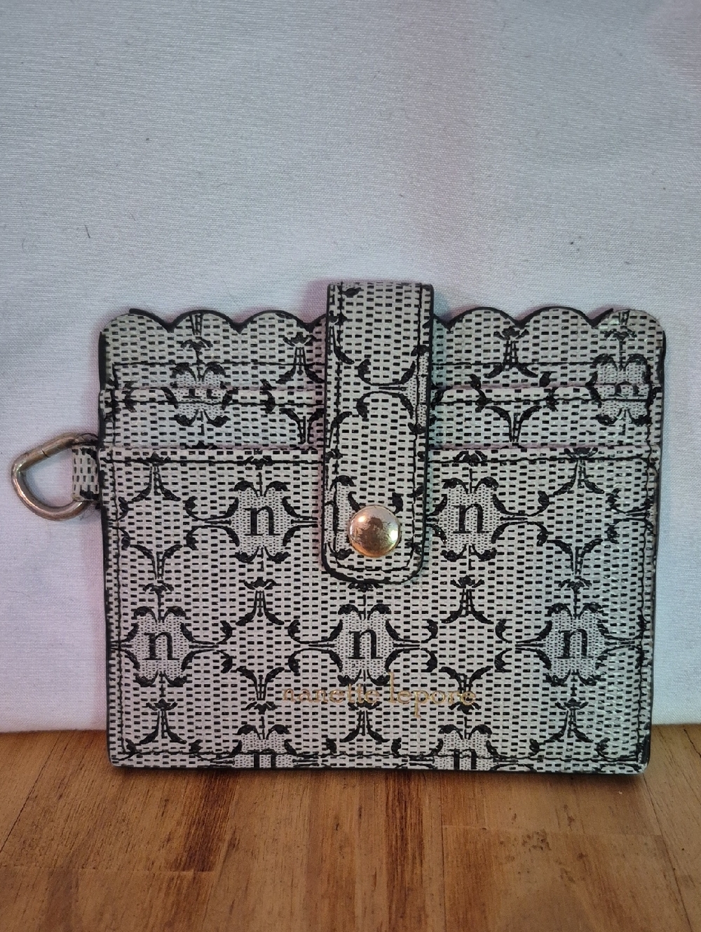 Neutral Patterned Card Holder Wallet